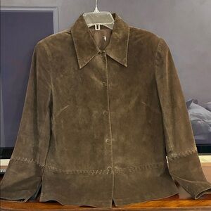 Nine West Dark Brown Suede Jacket